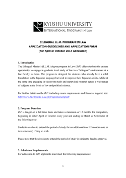 BILINGUAL LL.M. PROGRAM IN LAW