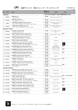 ワインリスト - 布袋ワインズ