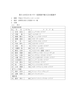 第52回全日本スキー技術選手権大会出場選手