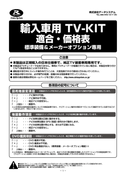 輸入車用 TV－KIT 適合表
