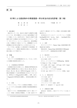 GC/MSによる農産物中の残留農薬一斉分析法の妥当性評価
