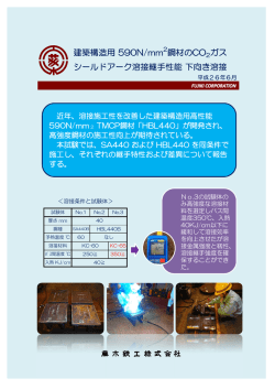 建築構造用 590N/mm 鋼材のCO2 ガス シールドアーク溶接