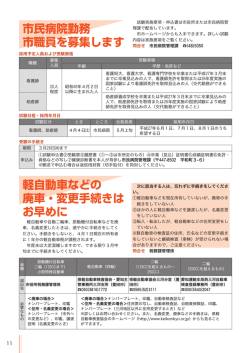 軽自動車などの 廃車・変更手続きは お早めに 市民病院勤務 市職員を