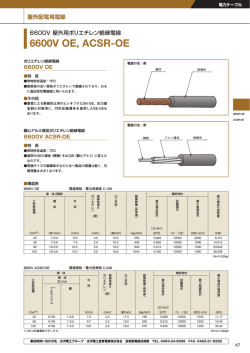 6600V 屋外用ポリエチレン絶縁電線 6600V OE（PDF 1368KB）