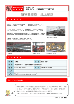 鋼材一次加工工場で H 形鋼の加工ライン、 コラム加工ライン、胴縁加工