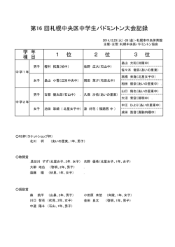 大会結果 - 札幌バドミントン協会
