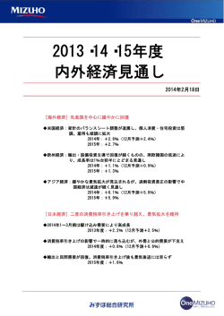 2013・14・15年度 内外経済見通し(PDF/889KB)