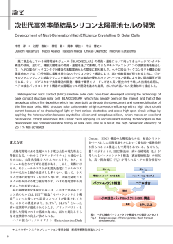 次世代高効率単結晶シリコン太陽電池セルの開発 (PDF