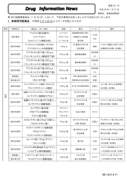 薬事委員会の結果（平成26年1月28日）