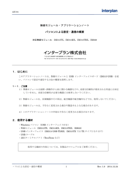 無線モジュール・アプリケーションノート パソコンによる設定・通信の概要