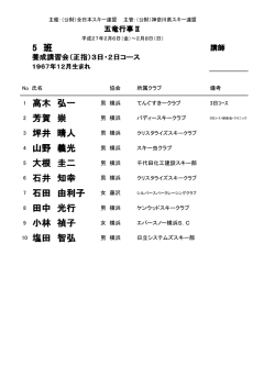5 班 1 髙木 弘一 2 芳賀 崇 3 坪井 晴人 4 山野 義光 5 大根 圭二 6 石井