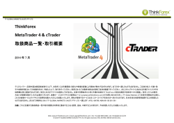 FX/メタル 商品詳細・取引概要一覧