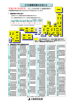 ATM通帳記帳のお知らせ