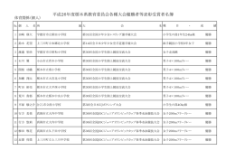 平成26年度栃木県教育委員会各種大会優勝者等表彰受賞者名簿