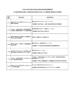 平成26年度「農林水産業の革新的技術緊急展開事業 （うち技術革新を