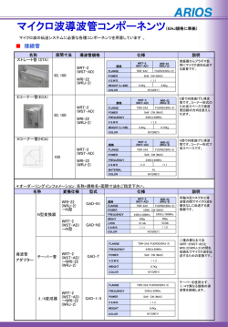 マイクロ波導波管コンポーネンツ（EIAJ規格に準拠）