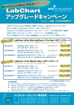 LabChart アップグレードキャンペーン LabChart アップグレードキャンペーン