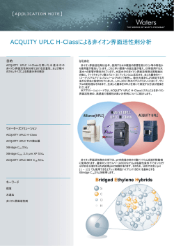 ACQUITY UPLC H-Classによ よる非イオン界面活性剤分析