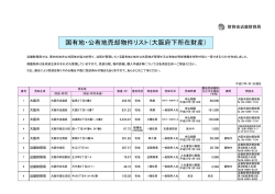 国有地・公有地売却物件リスト（大阪府下所在財産） - 近畿財務局