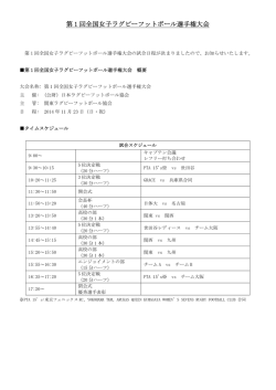 第1回全国女子ラグビーフットボール選手権大会タイムスケジュール・関東