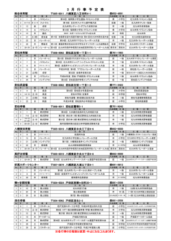 3月の行事予定 - 公益財団法人 北九州市体育協会
