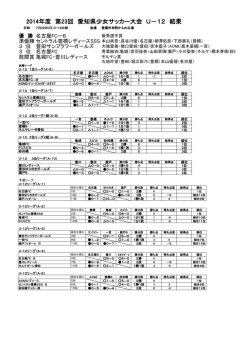 2014年度 第23回 愛知県少女サッカー大会 U－12 結果