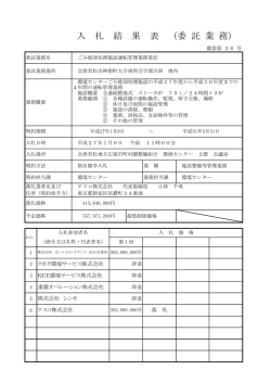 ごみ焼却処理施設運転管理業務委託について