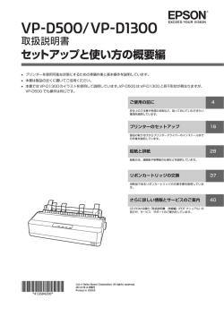 VP-D500/VP-D1300 取扱説明書 セットアップと使い方の概要編
