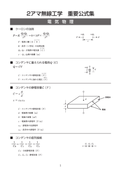 2アマ無線工学 重要公式集