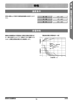 制御弁式鉛蓄電池の特性