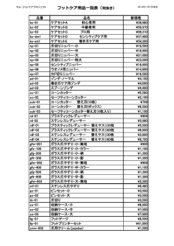 フットケア用品一覧表（税抜き） - マル靴店フットケアサービス、マル・フット