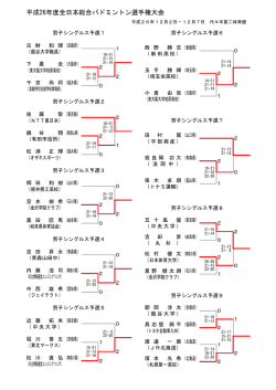 第68回 全日本総合バドミントン選手権大会 予選組合せ 掲載