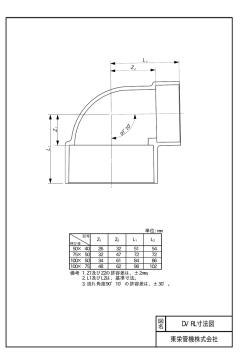 東栄管機株式会社 DV RL寸法図