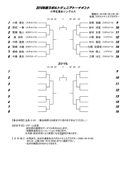 1月12日スポルトジュニアトーナメント・ドロー
