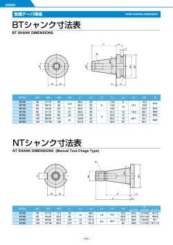 BTシャンク寸法表 NTシャンク寸法表 MTシャ SKMシャ