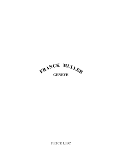PRICE LIST - Franck Muller