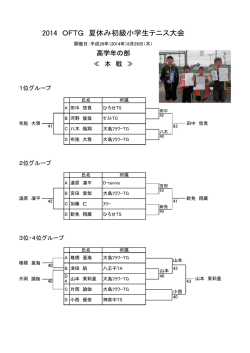 2014 OFTG 夏休み初級小学生テニス大会