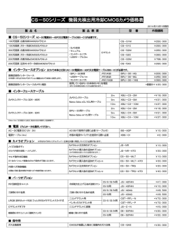 CS－50シリ－ズ 微弱光検出用冷却CMOSカメラ価格表