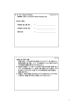 3．6 TT = Target Tracking （旧呼称：ARPA=Automatic Radar Plotting