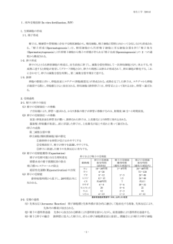 - 1 - Ⅰ．体外受精技術（In vitro fertilization, IVF） 1．生殖細胞の形成 1