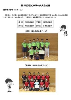 第 58 回硬式卓球中央大会成績