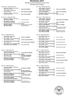 Schedule - Wimbledon