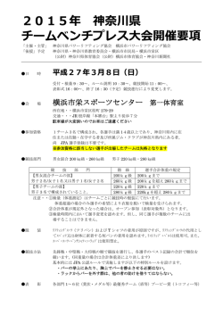 2015年 神奈川県 チームベンチプレス大会開催要項