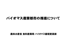 「バイオマス産業都市の推進について」（農林水産省