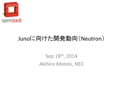 Junoに向けた開発動向(Neutron)・・・・日本電気株式会社 元木 顕弘氏