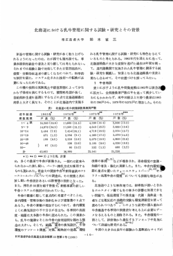 北海道における乳牛管理に関する試験・研究とその背景 :rp* :rp*料