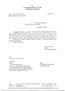 AFYONKAMHISAR VALILIGI KAYMAKAMLIGINA MUDURLUGUNE