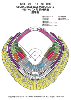 3/10（火）、11（水）開催 GLOBAL BASEBALL MATCH 2015 侍ジャパン