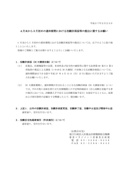 4月末から5月初めの連休期間における治験計画届等の提出に関する