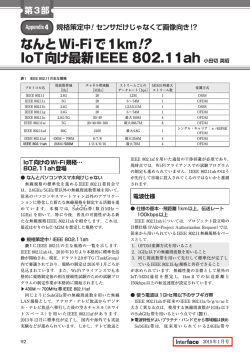 なんとWi-Fiで1km!? IoT向け最新IEEE 802.11ah